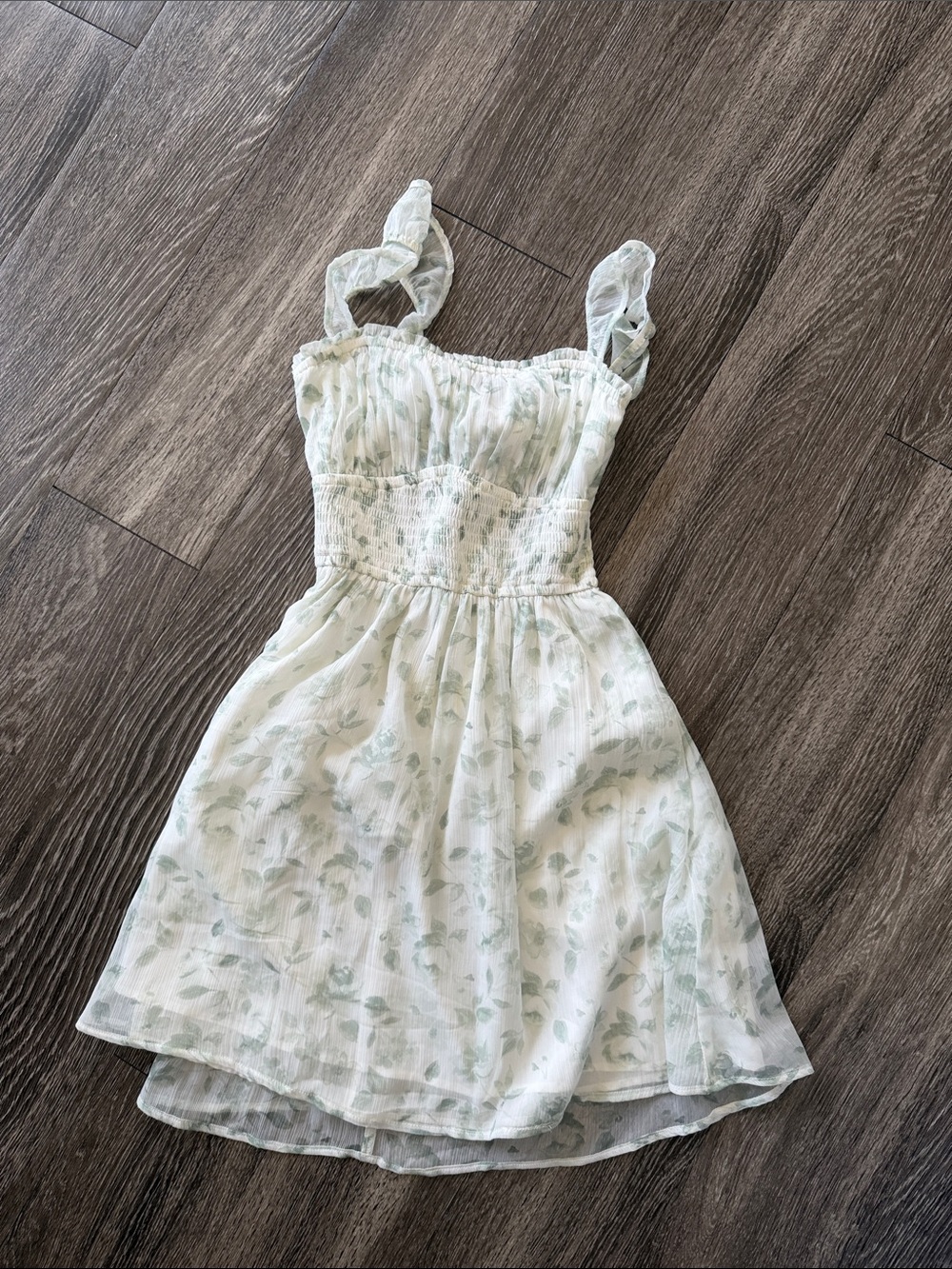 Hollister Mint Floral Smocked Sundress